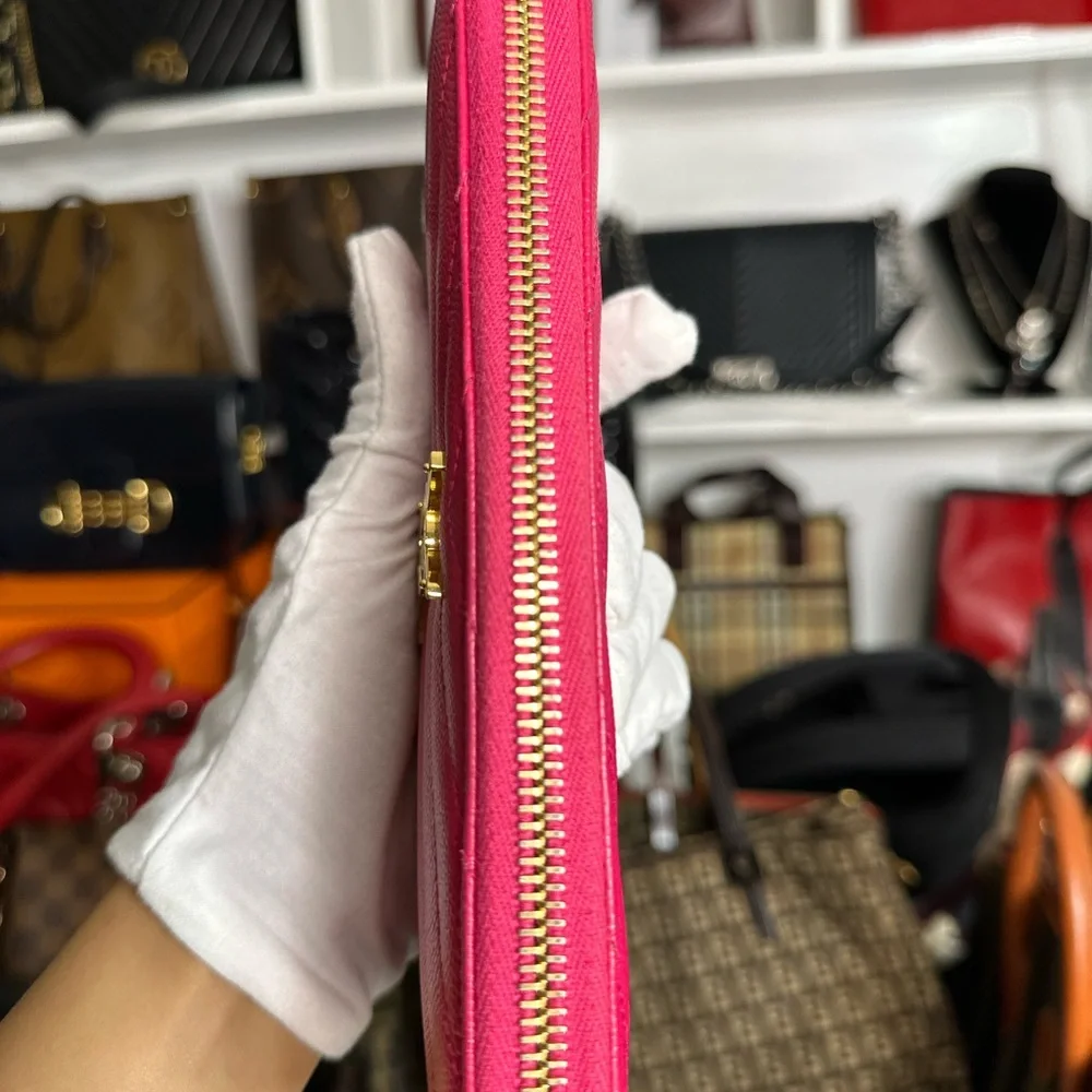 Saint Laurent YSL Monogram Large Zip Wallet in Grained Leather - Picture 5 of 11